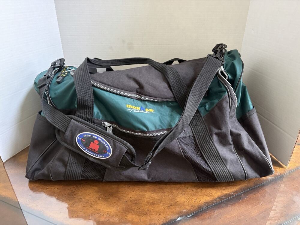 Ironman 20th Anniversary Triathlon Duffle Bag x Large green Black Kona Hawaii